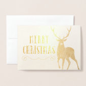 メリークリスマススタッグ 箔カード (封筒付き正面)