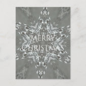 メリークリスマススターアンティークシルバーグレー シーズンポストカード (正面)