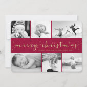 メリークリスマススターズマルーンバンド6フォトコラージュ シーズンカード (正面)