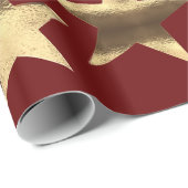 メリークリスマススターズレッド金ゴールドエレガント脚本 ラッピングペーパー (ロールコーナー)