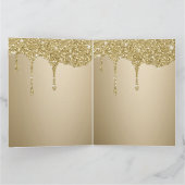 メリークリスマススターズ溶融金ゴールドグリッター カード (内部)