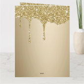 メリークリスマススターズ溶融金ゴールドグリッター カード (裏面)