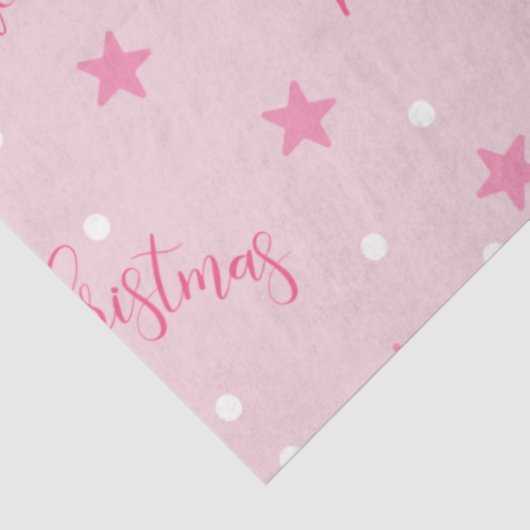 メリークリスマススターピンクのクリスマス 薄葉紙 (詳細)