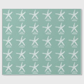 メリークリスマススターフィッシュグリーンビーチトレンディーカスタム ラッピングペーパー (フラット)