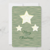 メリークリスマススターフェイクズウッドフラットホリデーカード シーズンカード (正面)