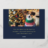 メリークリスマススターフォトフォイルホリデーカード 箔シーズンカード (裏面)