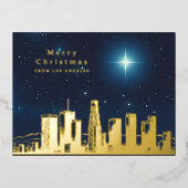 メリークリスマススターフォトフォイルホリデーポストカード 箔シーズンポストカード (正面)