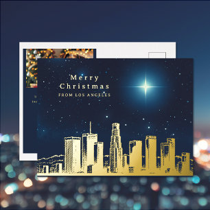 メリークリスマススターフォトフォイルホリデーポストカード 箔シーズンポストカード