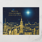 メリークリスマススターフォトフォイルホリデーポストカード 箔シーズンポストカード (正面)