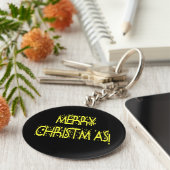 メリークリスマススターリーナイトフォント キーホルダー (側面)