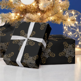 メリークリスマススター書道の小さなモチーフ ラッピングペーパー