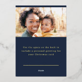 メリークリスマススター追加フォトフォイルのホリデーカード 箔シーズンカード (裏面)