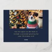 メリークリスマススター追加フォトフォイルのホリデーカード 箔シーズンカード (裏面)