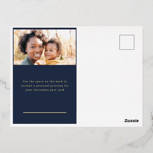 メリークリスマススター追加フォトフォイルのポストカード 箔シーズンポストカード (裏面)