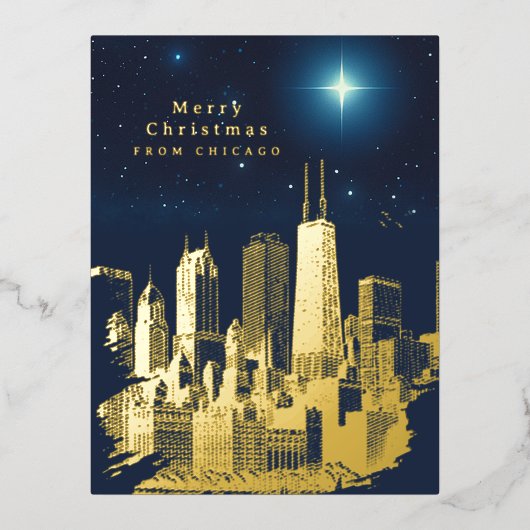 メリークリスマススター追加フォトフォイルのポストカード 箔シーズンポストカード (正面)