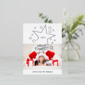 メリークリスマススター1フォトモダン冬 箔シーズンポストカード (立ち正面)