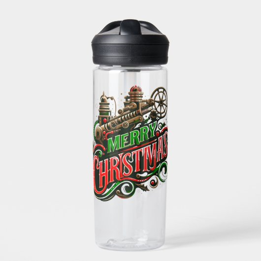メリークリスマススチームパンク ウォーターボトル (正面)
