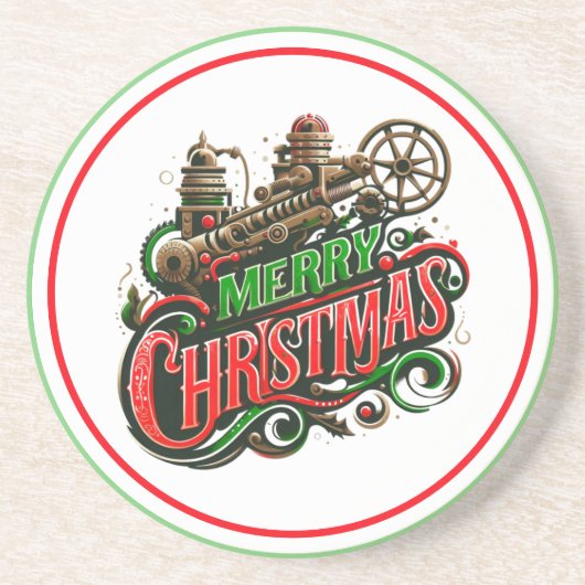 メリークリスマススチームパンク コースター (正面)