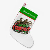 メリークリスマススチームパンク スモールクリスマスストッキング (正面 (吊り時))