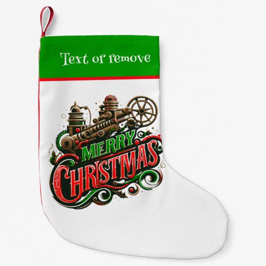 メリークリスマススチームパンク スモールクリスマスストッキング (正面)