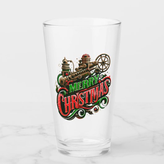 メリークリスマススチームパンク タンブラーグラス (正面)
