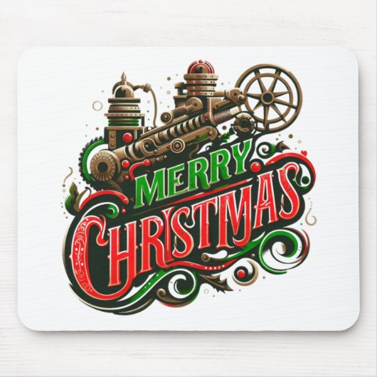 メリークリスマススチームパンク マウスパッド (正面)