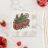 メリークリスマススチームパンク 縁ありカクテルナプキン (インサイチュ)
