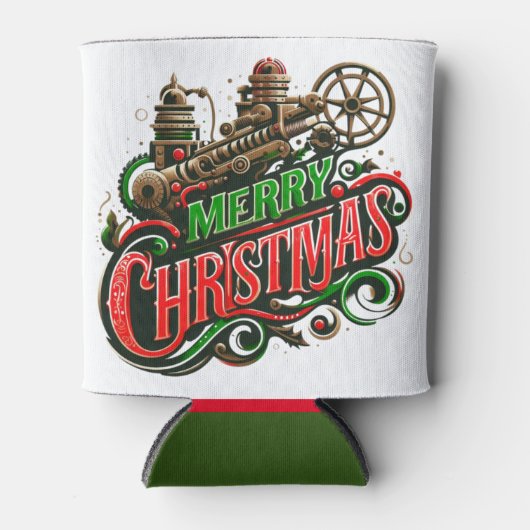 メリークリスマススチームパンク 缶クーラー (正面)
