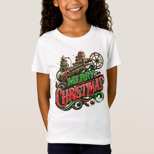 メリークリスマススチームパンク Tシャツ (正面)