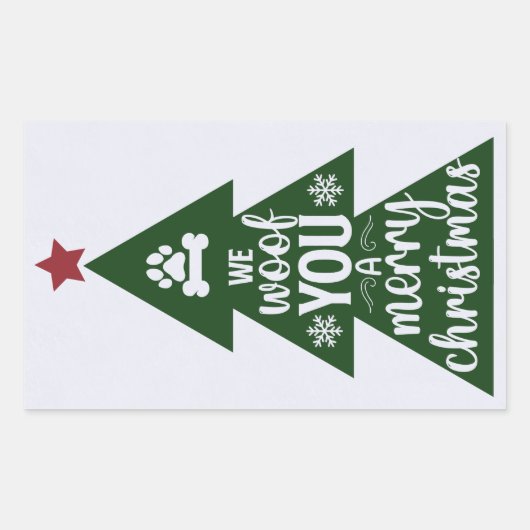 メリークリスマスステッカーの口 長方形シール (正面)