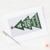 メリークリスマスステッカーの口 長方形シール (封筒)