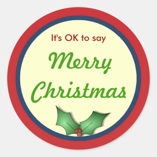 メリークリスマスステッカーを言ってもいい ラウンドシール (正面)