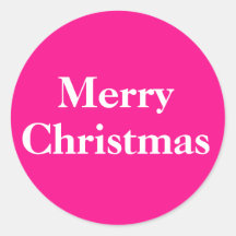 メリークリスマスステッカーエレガントスクリプトピンク