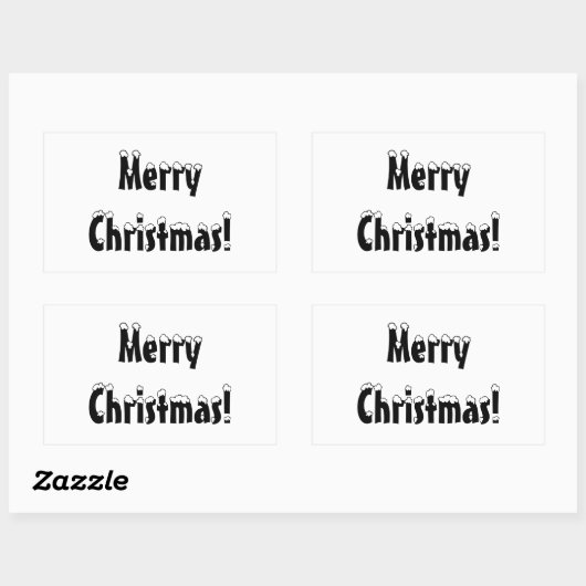 メリークリスマスステッカー、クリスマス、家族 長方形シール (シート)