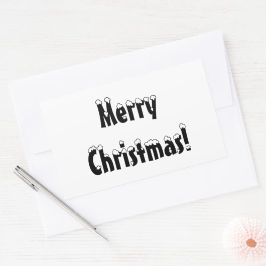 メリークリスマスステッカー、クリスマス、家族 長方形シール (封筒)
