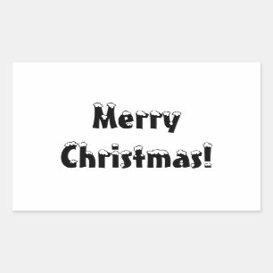 メリークリスマスステッカー、クリスマス、家族 長方形シール