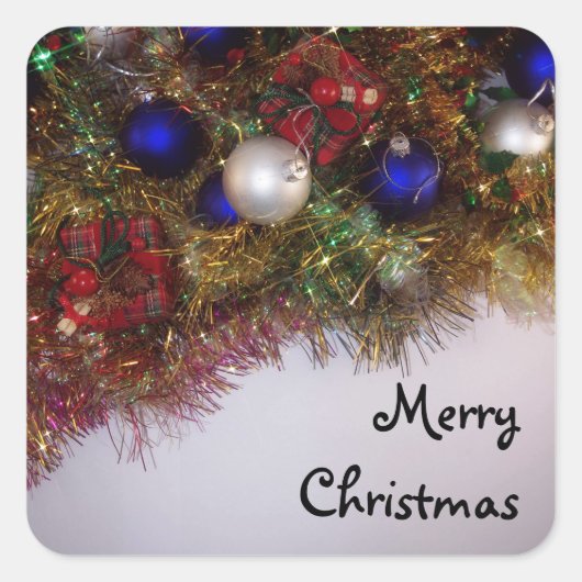 メリークリスマスステッカー スクエアシール (正面)