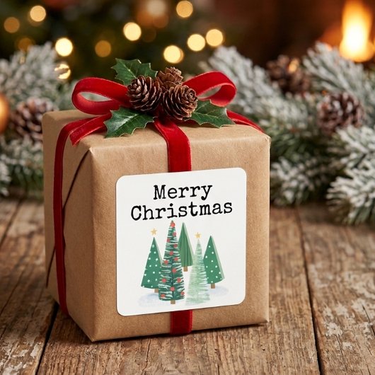 メリークリスマスステッカー スクエアシール