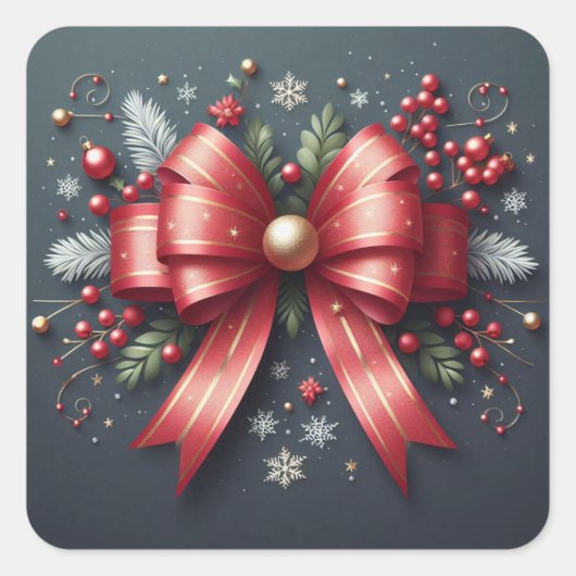 メリークリスマスステッカー スクエアシール (正面)
