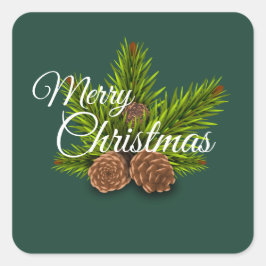 メリークリスマスステッカー スクエアシール