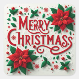 メリークリスマスステッカー スクエアシール