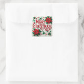 メリークリスマスステッカー スクエアシール (バッグ)