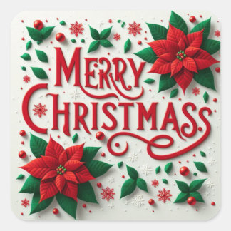 メリークリスマスステッカー スクエアシール