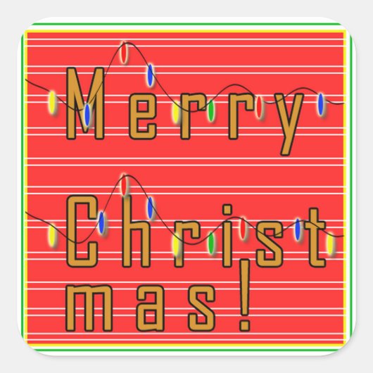 メリークリスマスステッカー スクエアシール (正面)