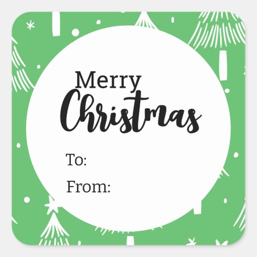メリークリスマスステッカー スクエアシール (正面)