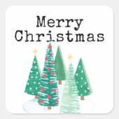 メリークリスマスステッカー スクエアシール (正面)