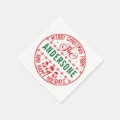 メリークリスマスステッカー | フェスティバルの休日ラベル スタンダードカクテルナプキン (角)