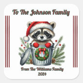 メリークリスマスステッカー(フェスティバルプレゼント) スクエアシール (正面)