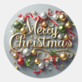 メリークリスマスステッカー ラウンドシール