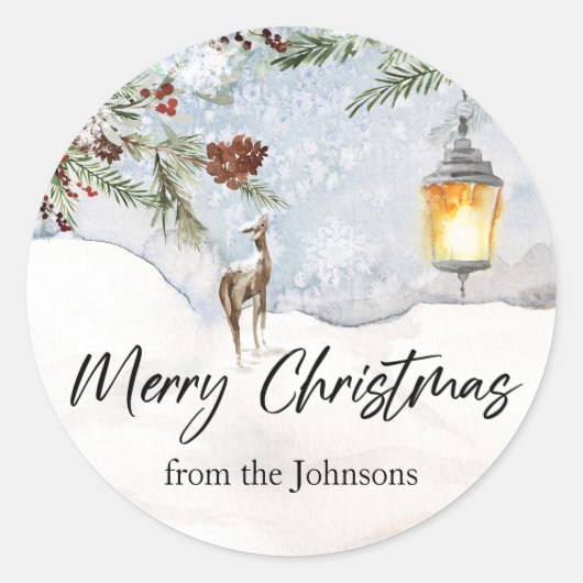 メリークリスマスステッカー ラウンドシール (正面)